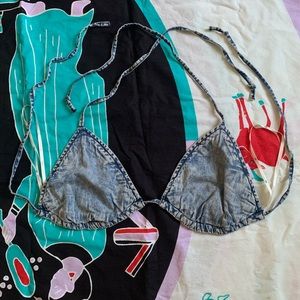 Denim bikini top